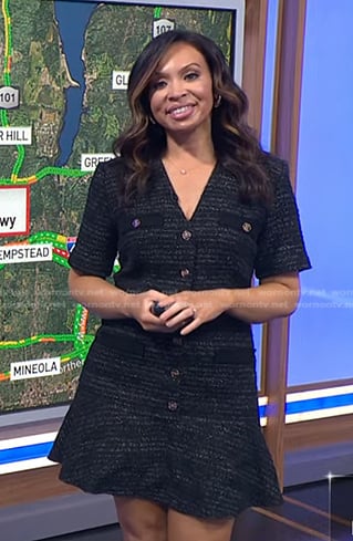 Adelle’s black tweed dress on Today