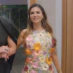 Adriana’s floral embroidered mesh dress on The Real Housewives of Miami