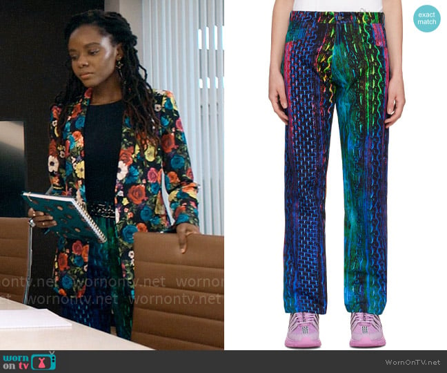 AGR Multi Snake Jeans worn by Hazel-May McCall (Ashleigh Murray) on The Other Black Girl