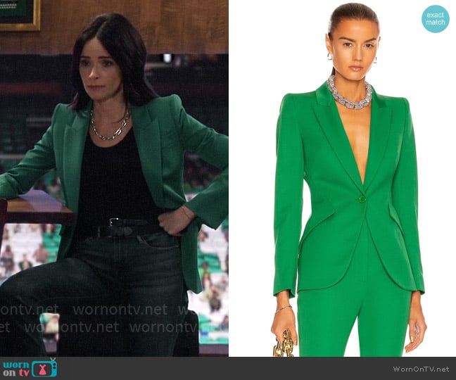 Alexander McQueen One Button Jacket worn by Julia Mariano (Abigail Spencer) on Extended Family