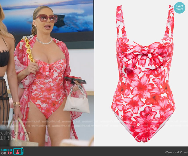 Alexandra Miro Carla printed swimsuit worn by Larsa Pippen (Larsa Pippen) on The Real Housewives of Miami