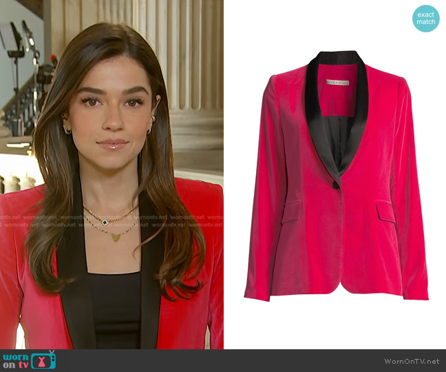 Alice and olivia clearance pink velvet blazer