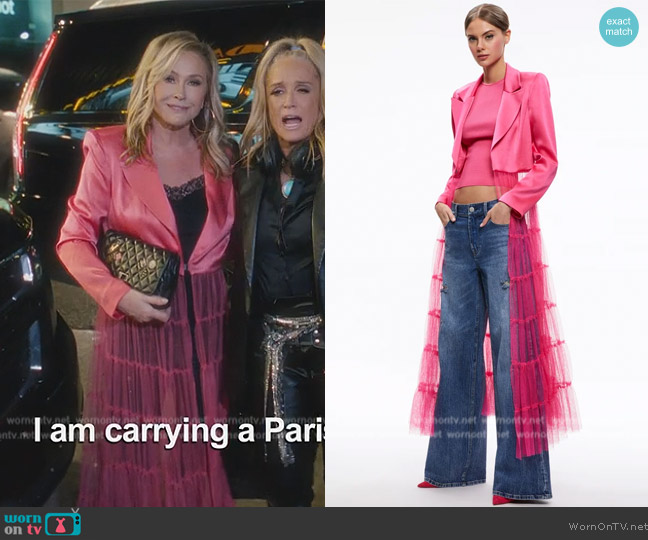 Alice + Olivia Everly Tulle Blazer worn by Kathy Hilton on Paris in Love