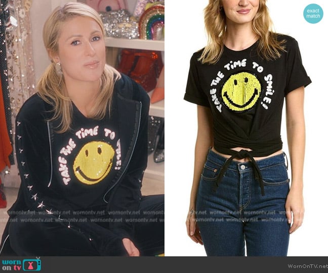 Alice + Olivia Jasper T-shirt worn by Paris Hilton on Paris in Love