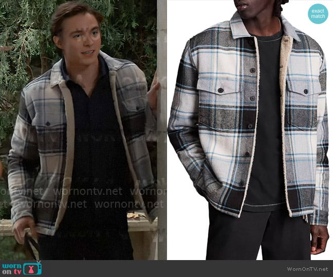 All Saints Ashtree Plaid Shirt Jacket worn by Spencer Cassadine (Nicholas Chavez) on General Hospital