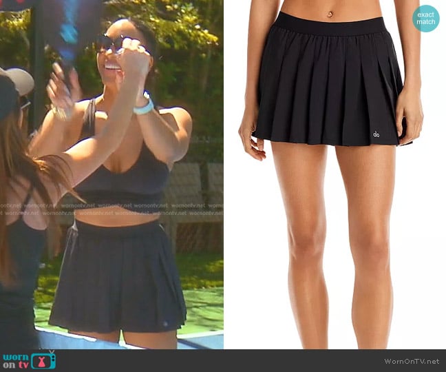 Alo Yoga Varsity Tennis Skirt worn by Annemarie Wiley on The Real Housewives of Beverly Hills