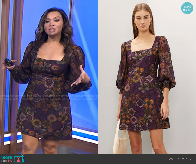 Slate & Willow Dark Florals Mini Dress worn by Adelle Caballero on Today