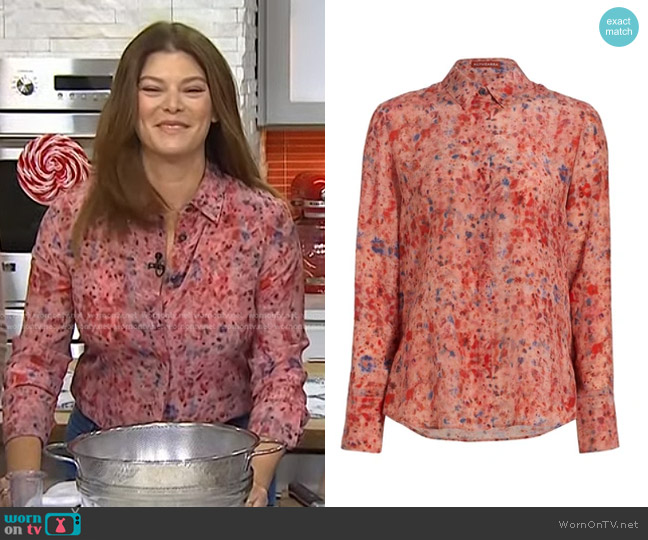 Altuzarra Chika Dyed Silk Blouse in Sweetpea Bundle worn by Gail Simmons on Today