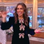 Alyssa’s bow embellished velvet jumpsuit on The View