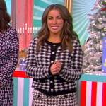 Alyssa’s houndstooth cardigan and skirt on The View