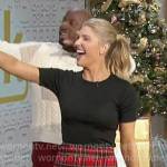 Amanda’s black t-shirt and red tartan skirt on The Talk