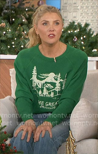 Amanda's green The Great Mountains sweatshirt on The Talk