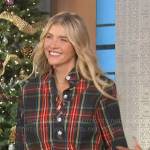 Amanda’s plaid jewel button top on The Talk