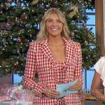 Amanda’s red checked tweed outfit on The Talk