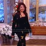 Ana’s black and gold blazer and pants on The View