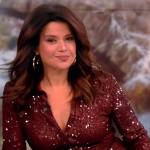 Ana’s burgundy sequin shirtdress on The View