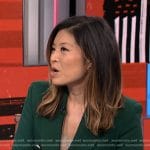 Angela Cenedella’s green double breasted blazer on NBC News Daily