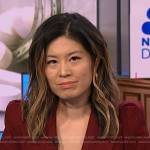 Angela Cenedella’s red herringbone blazer on NBC News Daily