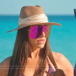 Angie’s black and pink printed bikini and sunglasses on The Real Housewives of Salt Lake City