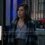 Anna’s blue plaid coat on General Hospital