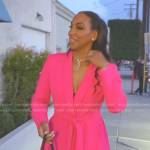 Annemarie’s pink tie waist blazer and pants on The Real Housewives of Beverly Hills