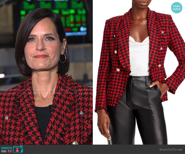 Aqua Cutaway Tweed Jacket worn by Contessa Brewer on NBC News Daily