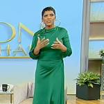 Tamron’s green ring cutout detail dress on Tamron Hall Show