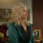 Ashley’s green satin suit on The Young and the Restless