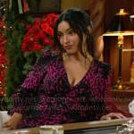 Audra’s pink leopard spot print dress on The Young and the Restless