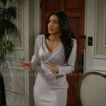 Audra’s silver satin dress on The Young and the Restless