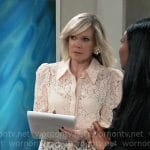 Ava’s cream lace button down shirt on General Hospital