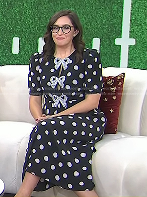 Savannah’s black bow embellished polka dot dress on Today