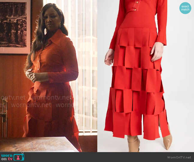 A.W.A.K.E. Mode Multi Rectangle Double-Layered Skirt worn by Diana Gordon (Garcelle Beauvais) on The Other Black Girl