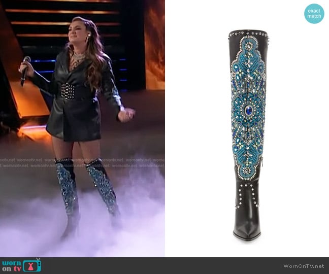 Azalea Wang Axelbeat Pointed Toe Boot worn by Jacquie Roar on The Voice