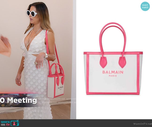 Balmain B-Army Leather Canvas Tote worn by Adriana de Moura (Adriana de Moura) on The Real Housewives of Miami