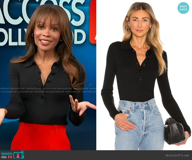 Bardot Estelle Knit Top worn by Zuri Hall on Access Hollywood