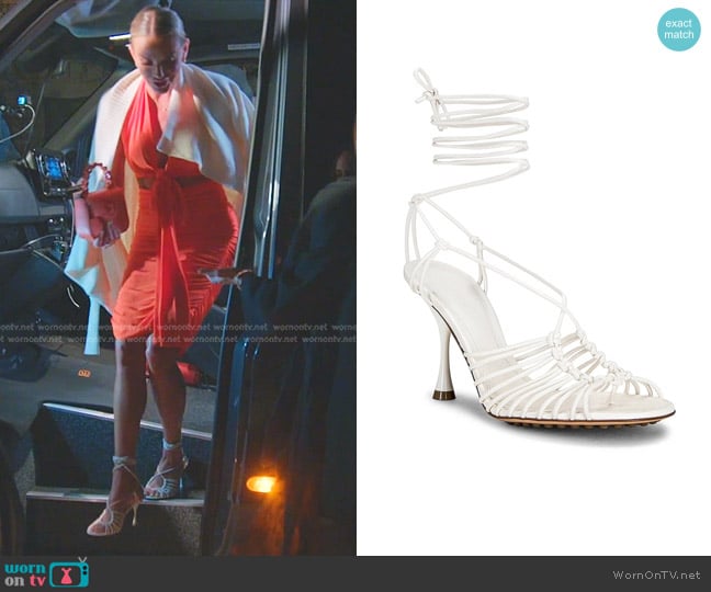 Bottega Veneta Dot Lace Up Sandals worn by Whitney Rose on The Real Housewives of Salt Lake City