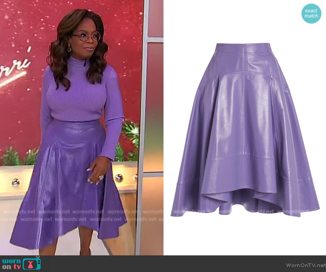 Bottega Veneta Leather Midi Skirt worn by Oprah Winfrey on Sherri