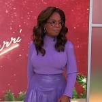 Oprah’s purple ribbed sweater and leather skirt on Sherri