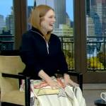 Julianne Moore’s white printed skirt on Live with Kelly and Mark