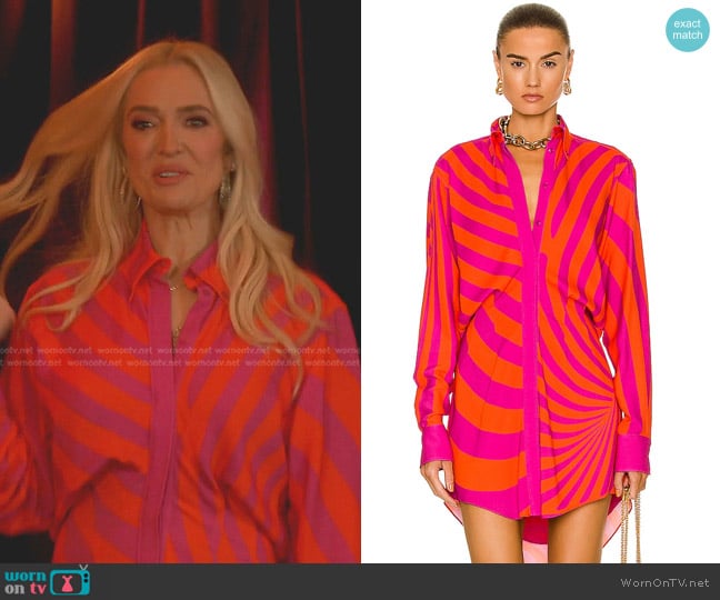 WornOnTV: Erika's pink and orange striped shirtdress on The Real