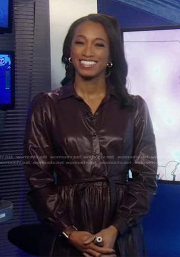 Brittany's brown leather dress on Good Morning America