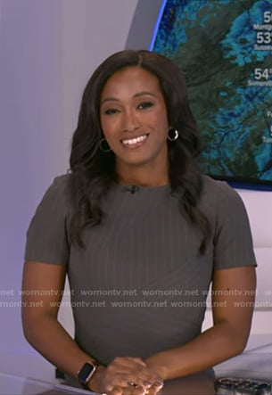 Brittany's grey pinstripe dress on Good Morning America