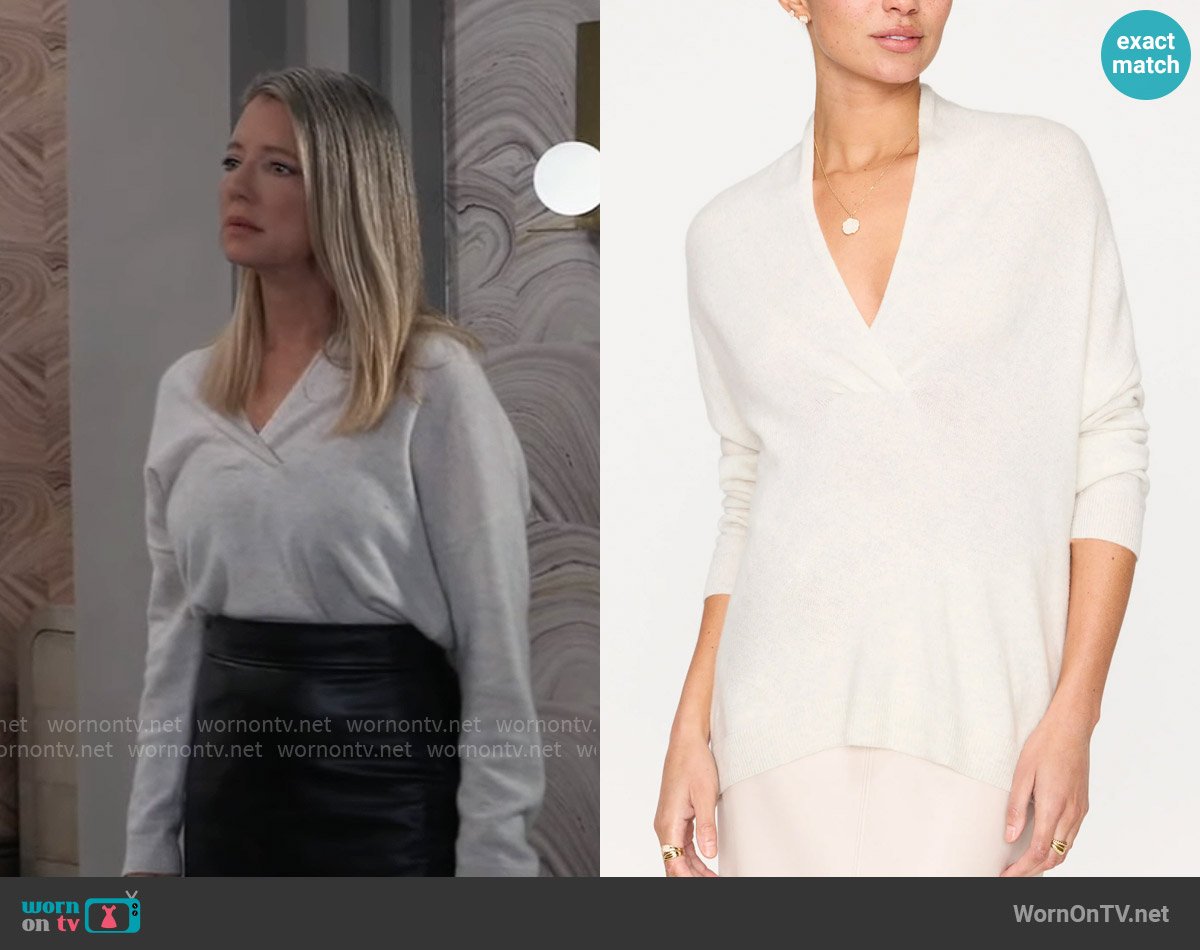 Brochu Walker Siena Wrap Neck Pullover worn by Nina Reeves (Cynthia Watros) on General Hospital