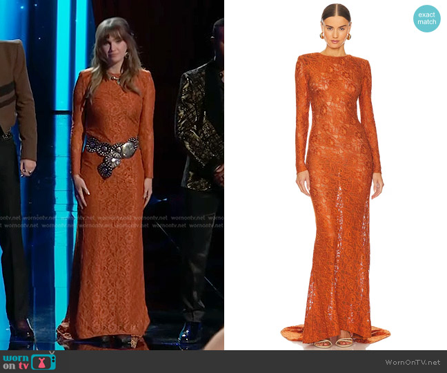 Bronx and Banco Electra Lace Gown worn by Lila Forde on The Voice