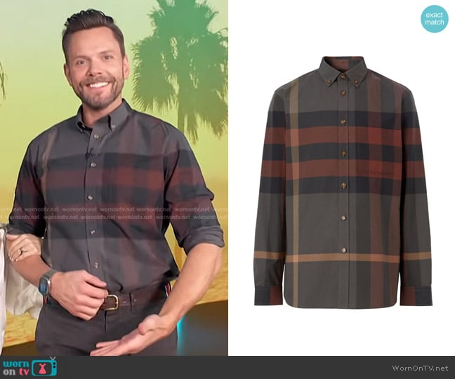 Burberry Check Shirt worn by Joel McHale on Access Hollywood