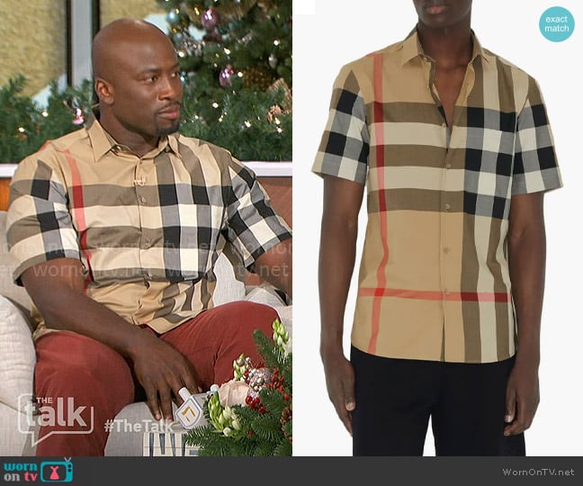 Burberry Summerton Archive Short Sleeve Check Shirt worn by Akbar Gbajabiamila on The Talk