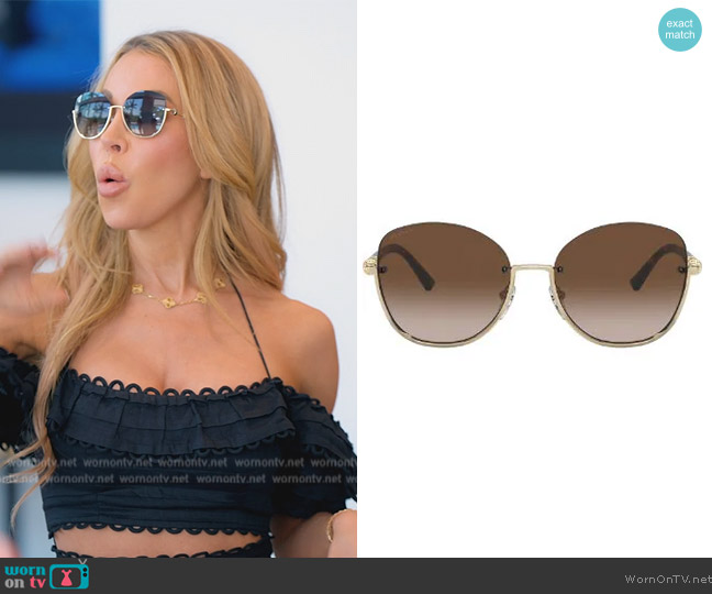 Bvlgari Oversized sunglasses worn by Lisa Hochstein (Lisa Hochstein) on The Real Housewives of Miami