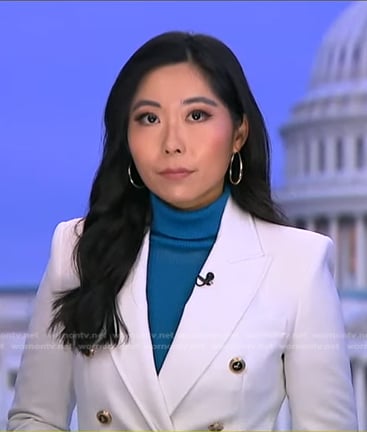 Selina Wang’s white double breasted blazer on Good Morning America