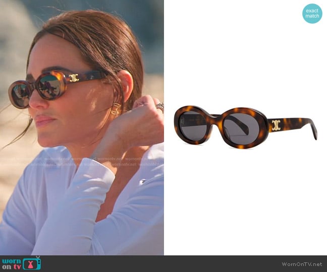 Celine Oval-frame Sunglasses in Brown worn by Meredith Marks on The Real Housewives of Salt Lake City